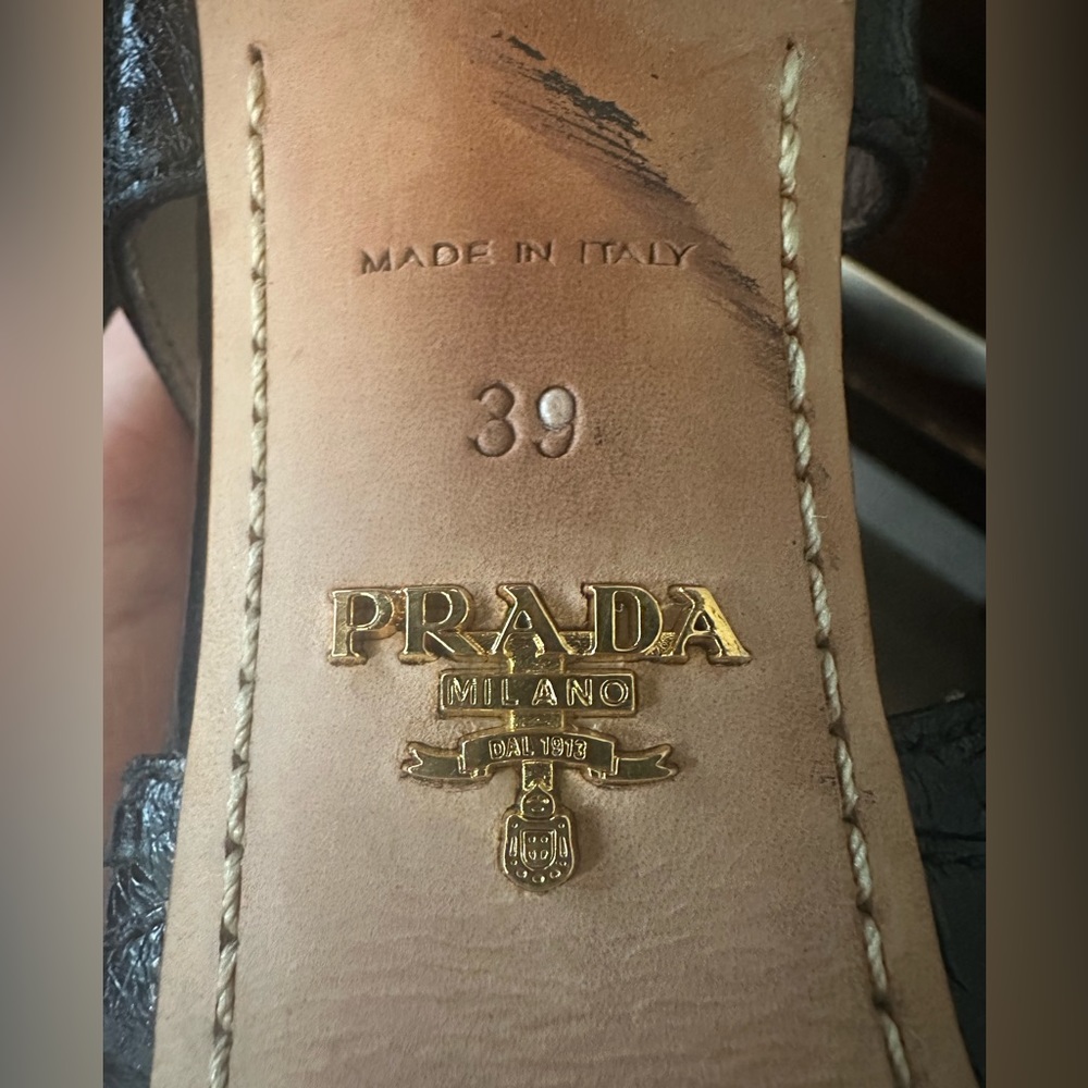 Prada Black Strappy Wedge Heels - Picture 11 of 16